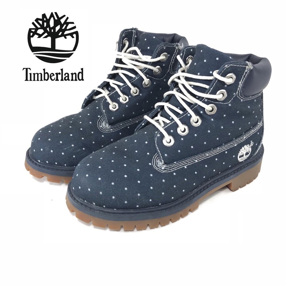 Timberland Girls Size 13 Blue Polk A Dots Boots